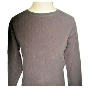 Mens Vintage Sportif 100% Polyester Gray Rib Knit Crewneck Pullover Sweater sz M